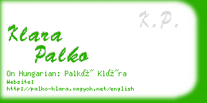 klara palko business card